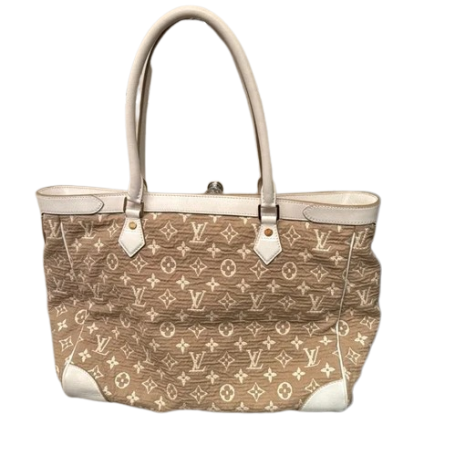 Louis Vuitton Cream and White Tote Bag with Elegant Design